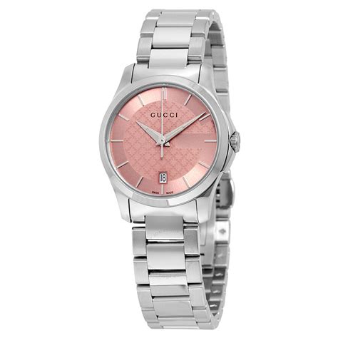 gucci watch with pink dail|Gucci watch for female.